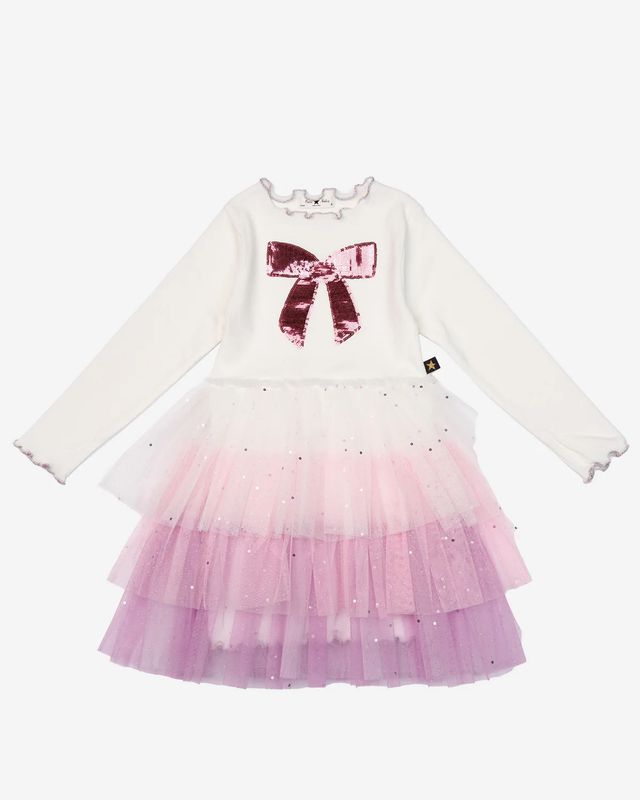 Petite Hailey Bow 3 Layered Tutu Dress