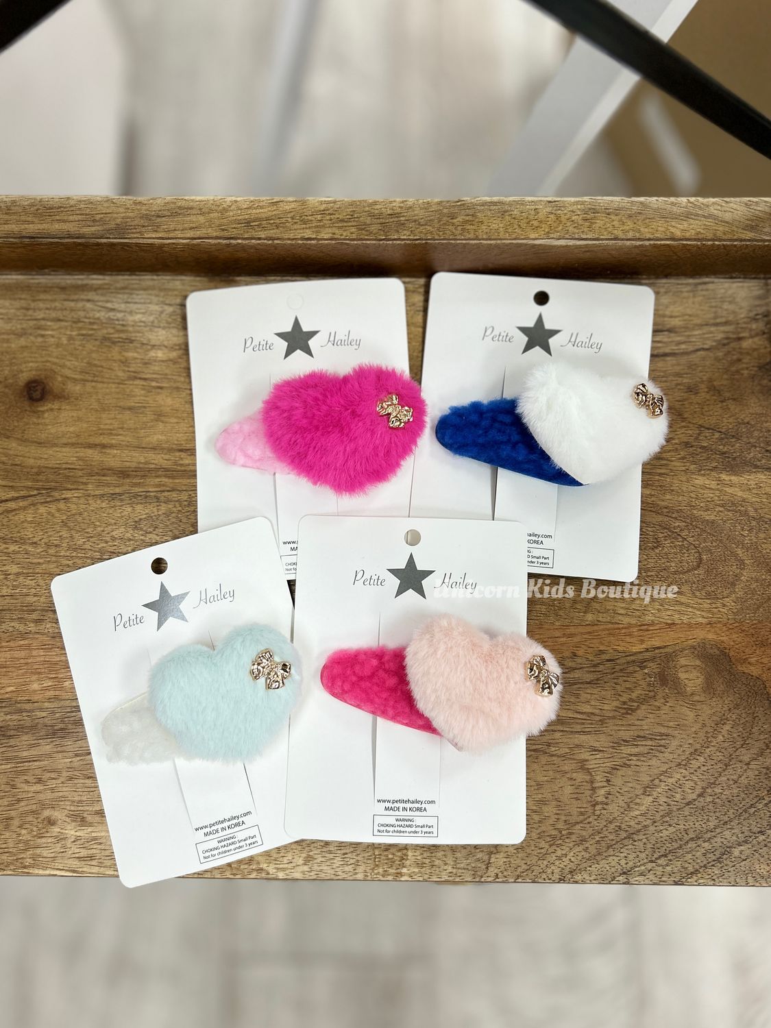 Petite Hailey Heart Fur Clip