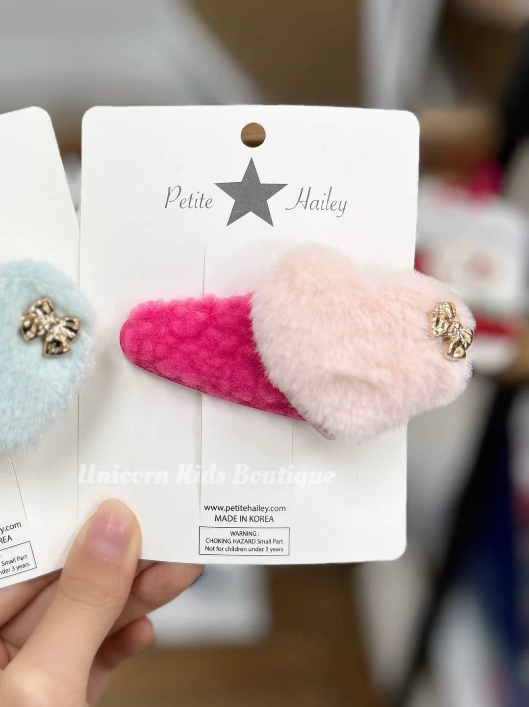 Petite Hailey Heart Fur Clip
