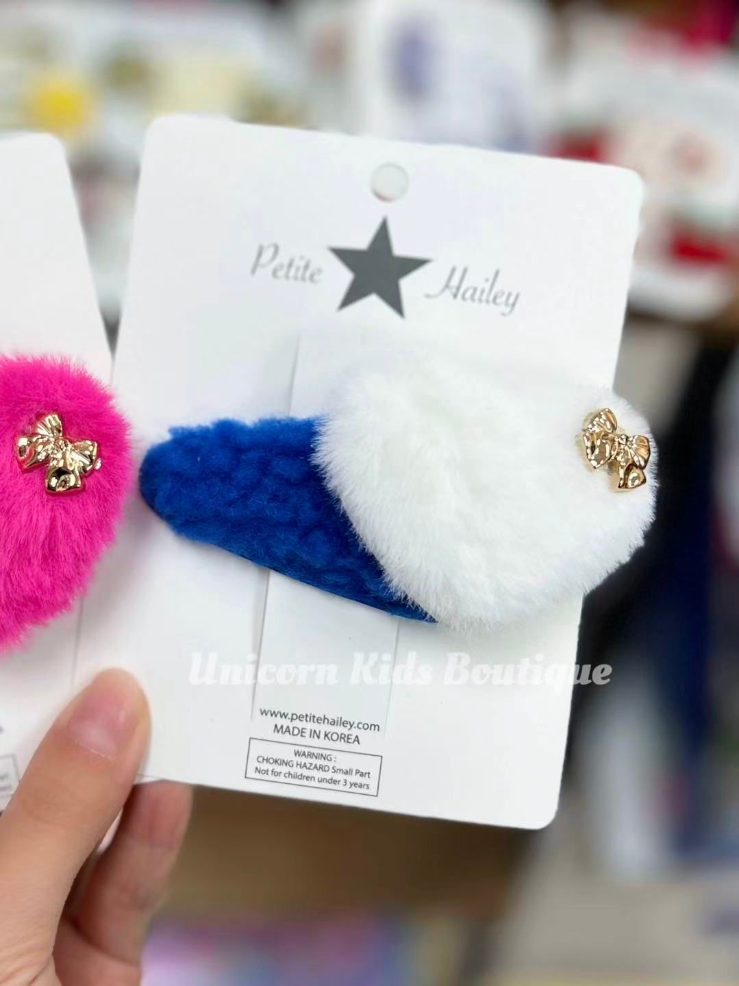 Petite Hailey Heart Fur Clip