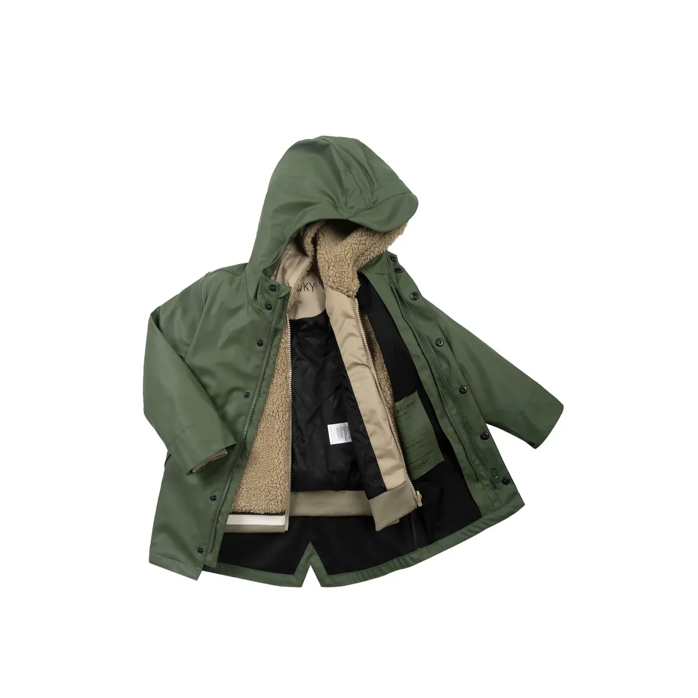 GOSOAKY 3 IN 1 RAINCOAT, Color: Bronze Green, Size: 5/6Y(110/116)