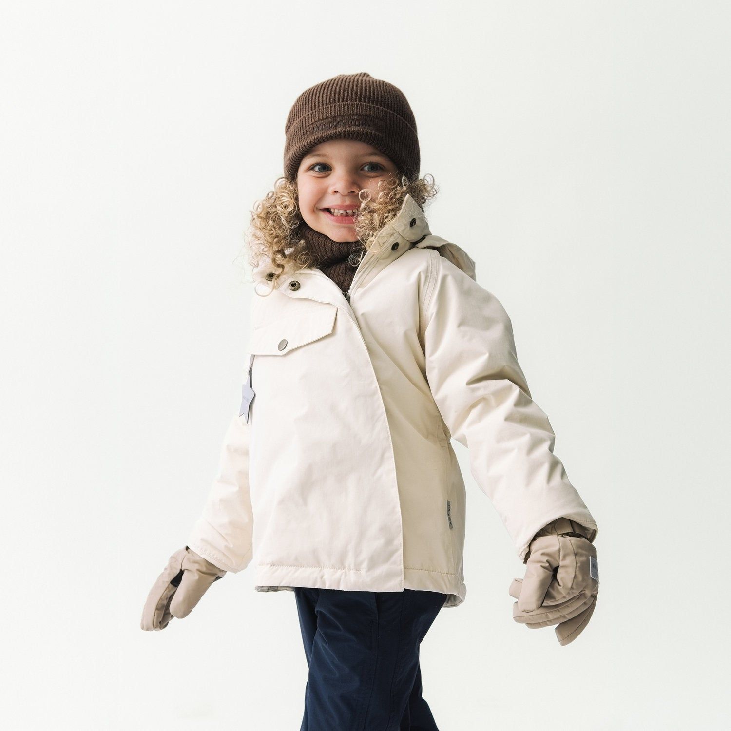 Mini A Ture MATWANG Winter Jacket, Color: Cream, Size: 3Y/98
