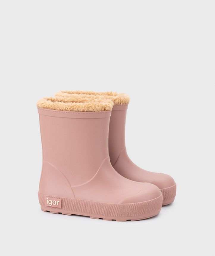 Igor Rain Boots Borreguito, Color: Dusty Pink, Size: 25
