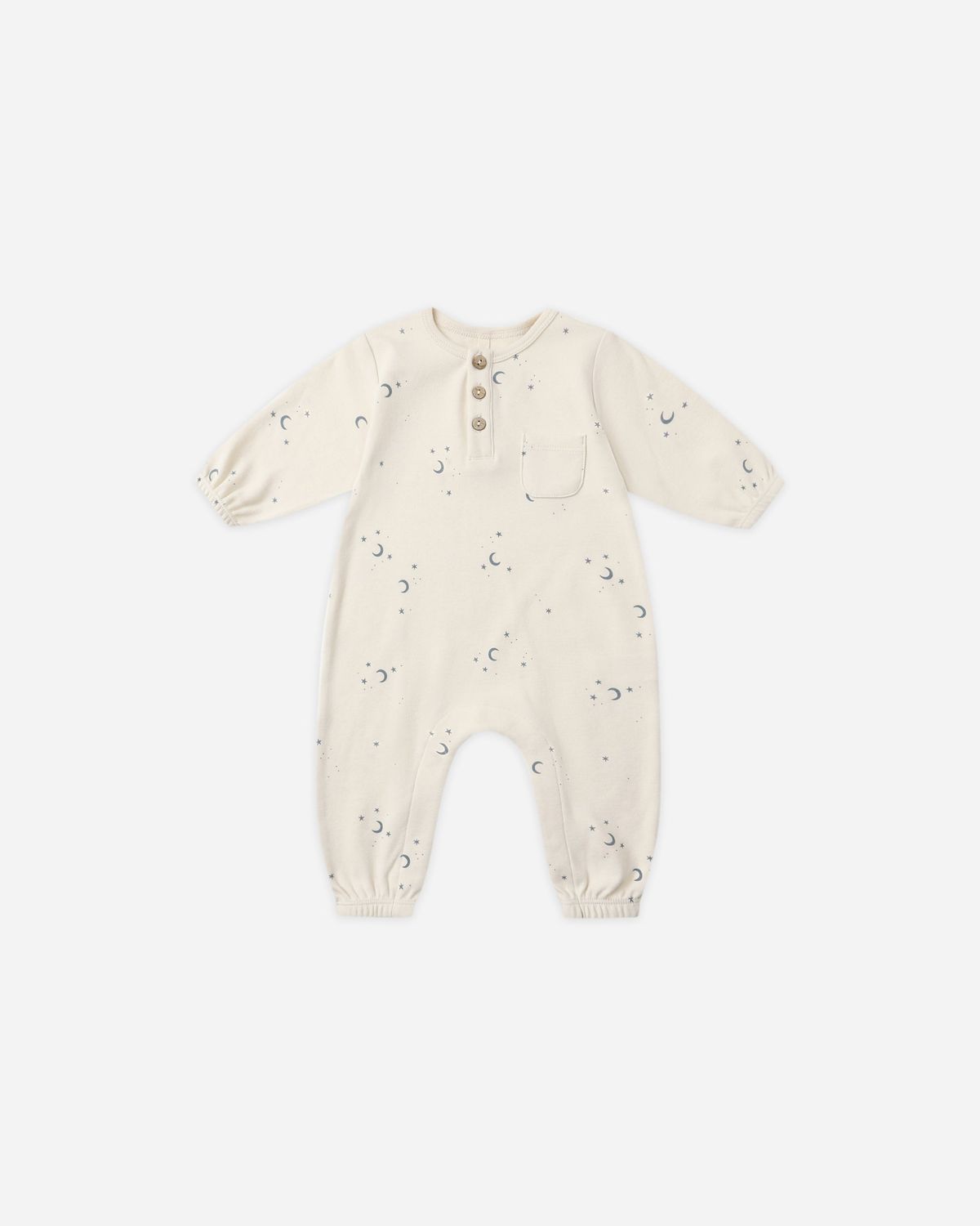 Quincy Mae Long Sleeve Pocket Jumpsuit, Color: Moons, Size: 6/12M