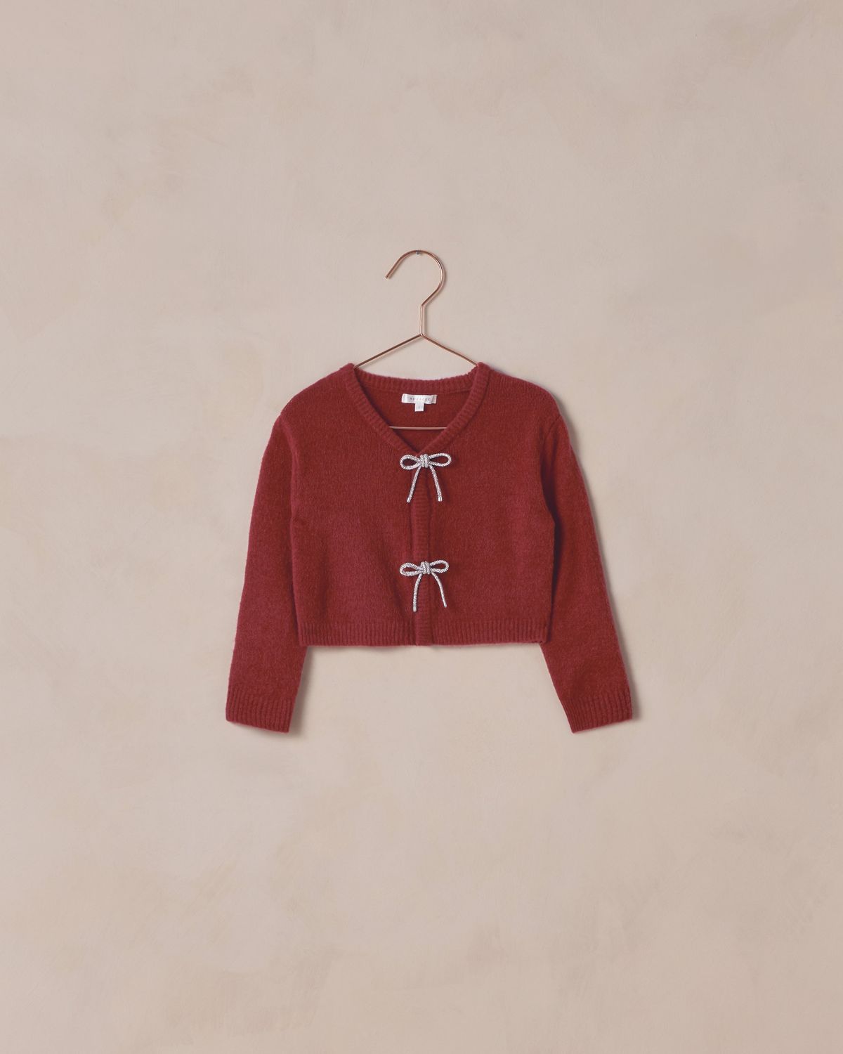 Noralee Bow Cardigan, Color: Ruby, Size: 4Y