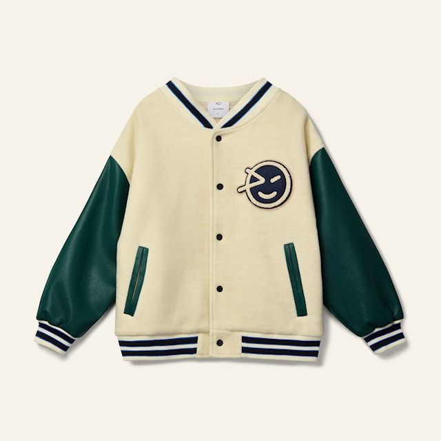 Wynken Mako Bomber , Size: 4Y, Color: ECRU/FOREST GREEN