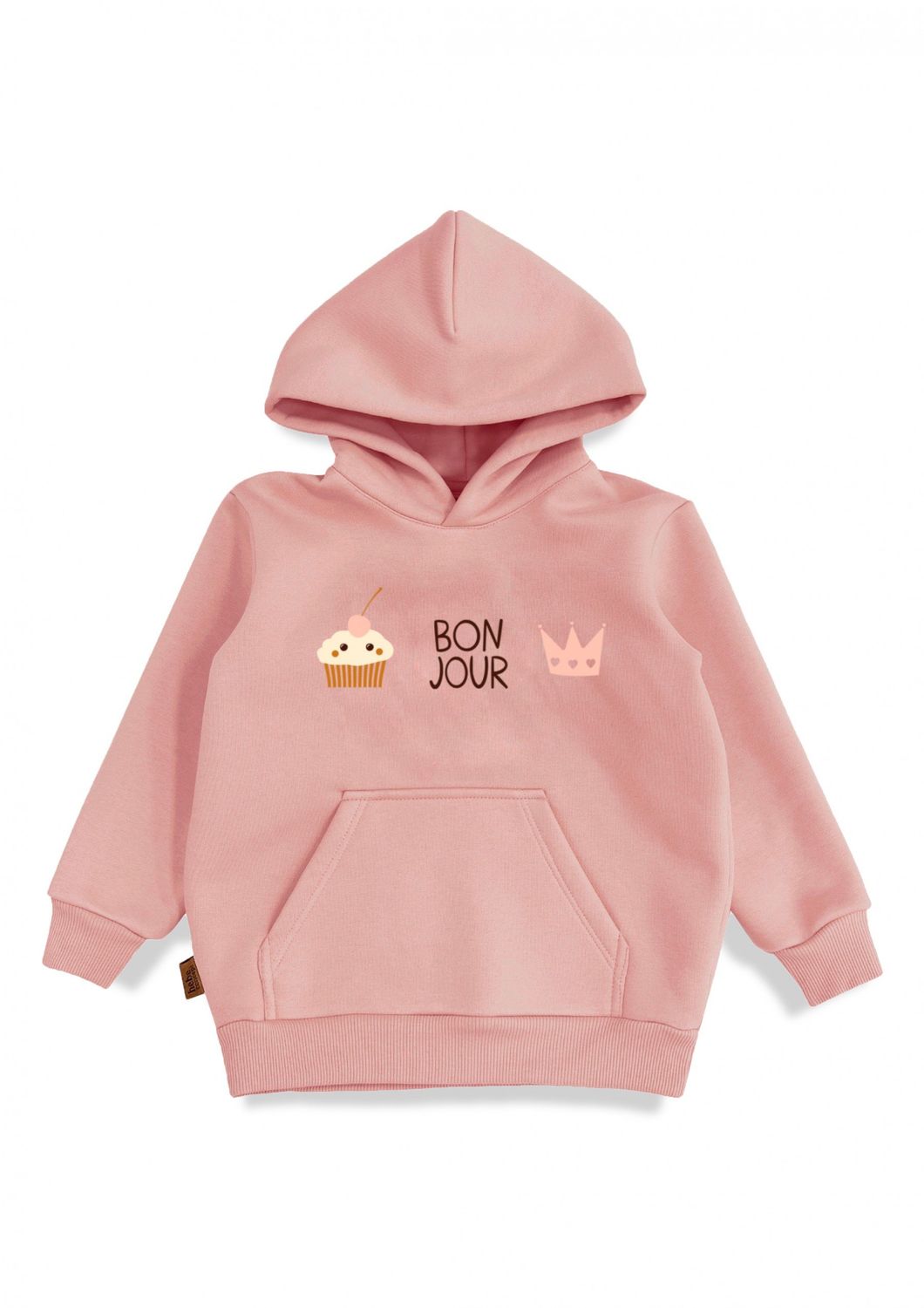 Hebe Hoodie With Placment Print, Color: Pink, Size: 2/4Y(98/104)