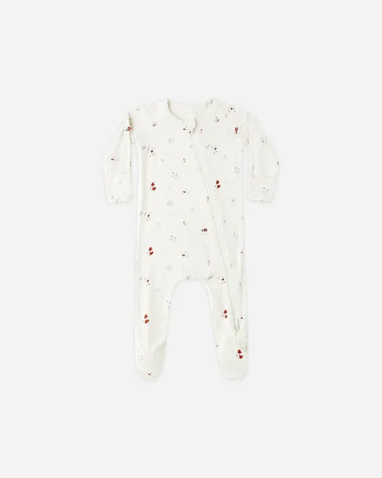 Quincy Mae Bamboo Zip Footie, Color: Wonderland, Size: 6/12M