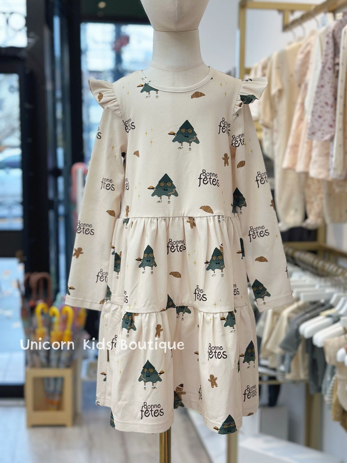 Hebe Dress, Color: with all-over festive print, Size: 2/4Y(98/104)