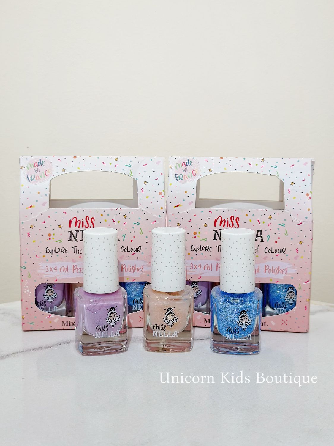 Miss Nella Pack of 3 Nail Polishes, Color: Unicorn, Size: OS