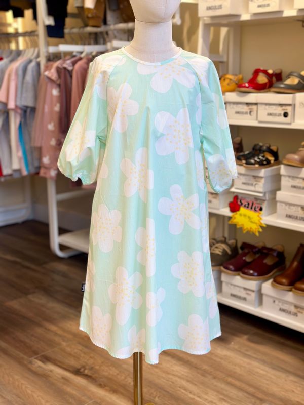 HEBE DRESS GREEN FLOWERS