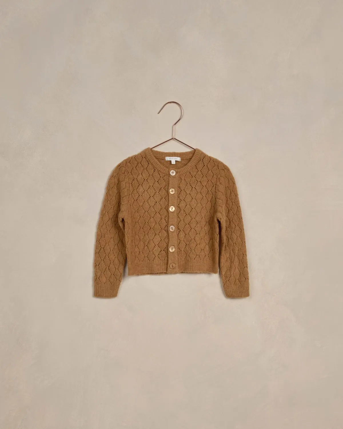 Noralee Cropped Pointelle Cardigan, Color: Golden, Size: 4Y