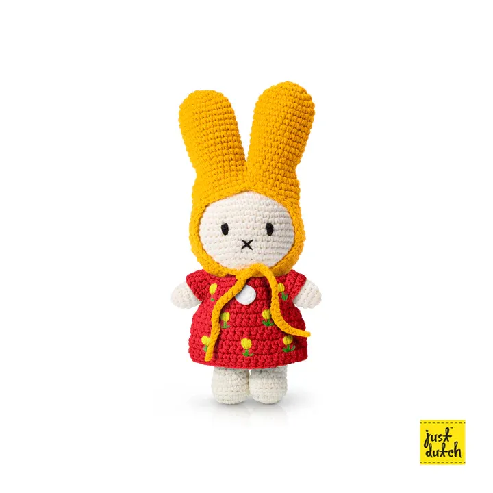 Just Dutch Miffy Her Tulip Dress, Color: Yellow Hat, Size: 25CM