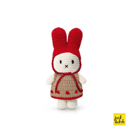 Just Dutch Miffy Her Rose Dress, Color: Red Hat, Size: 25CM