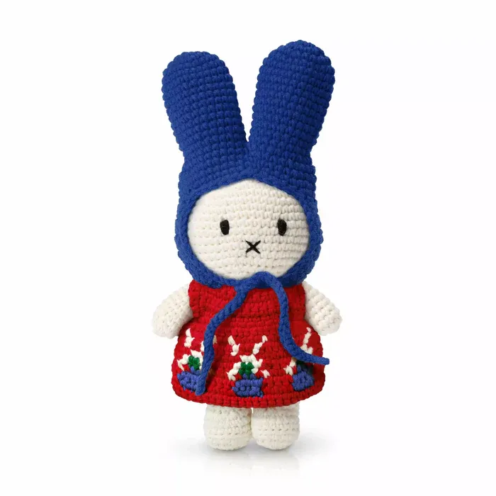 Just Dutch Miffy Her Windmill Dress, Color: Blue Hat, Size: 25CM