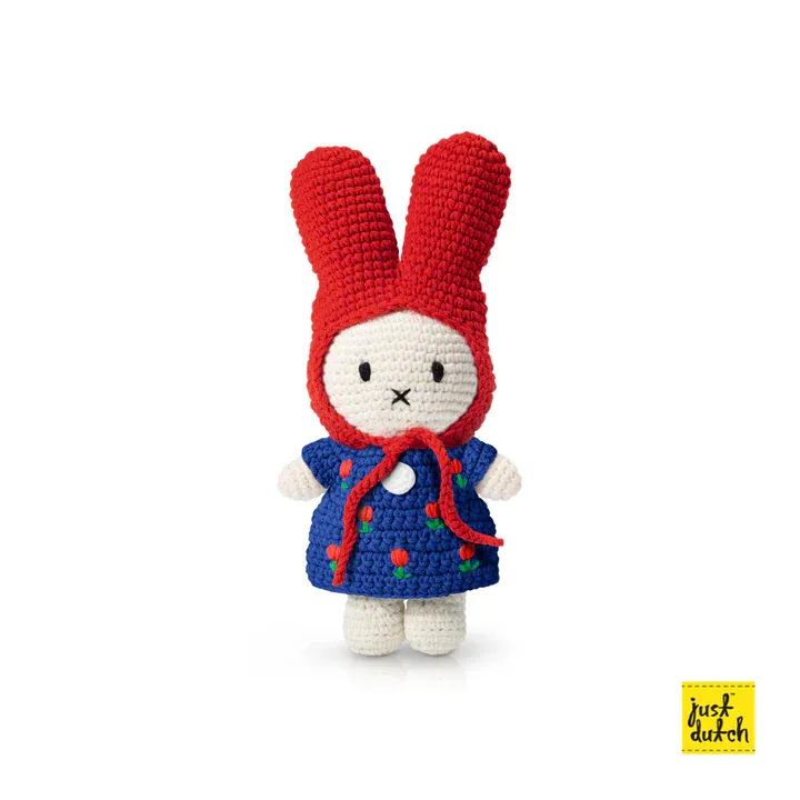 Just Dutch Miffy Her Tulip Dress, Color: Red Hat, Size: 25CM