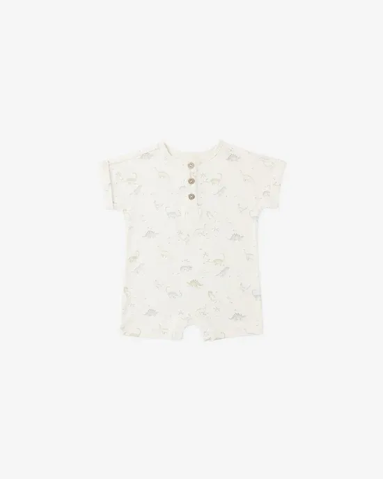 Quincy Mae Short Sleeve ONE-PIECE, Color: Dinosaur, Size: 6/12M