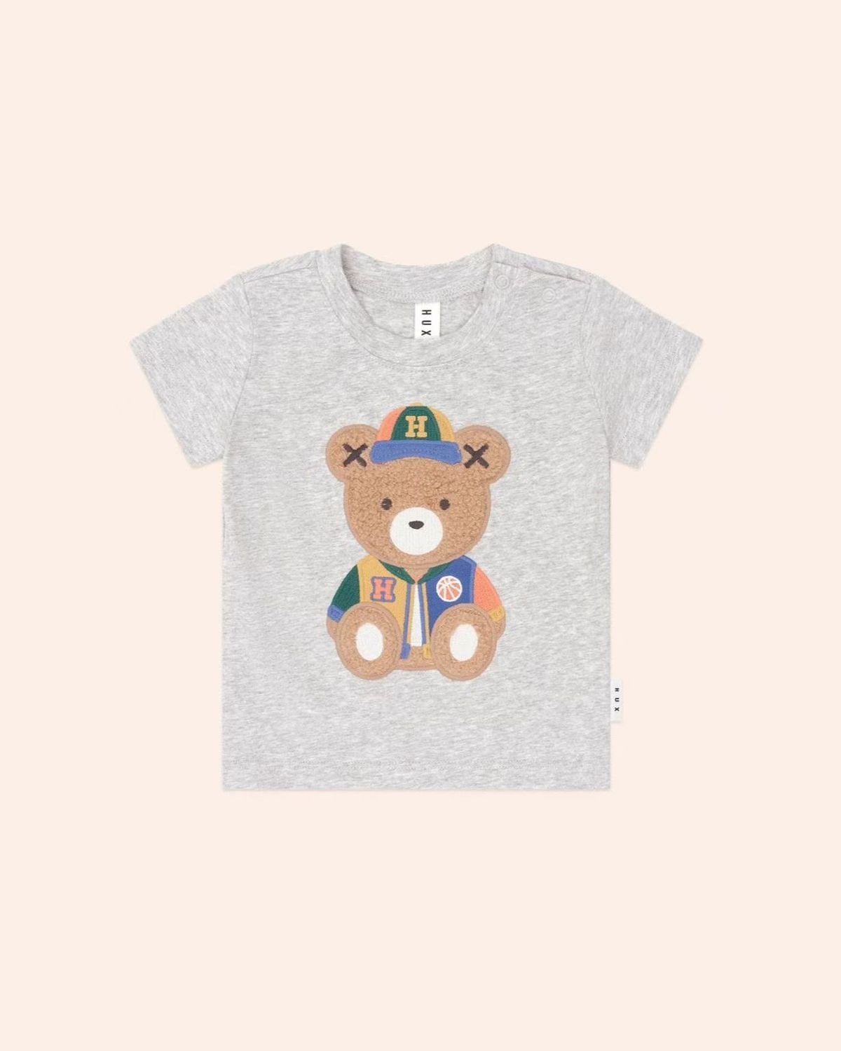 HUXBABY VARSITY TEE, Color: GREY, Size: 3Y