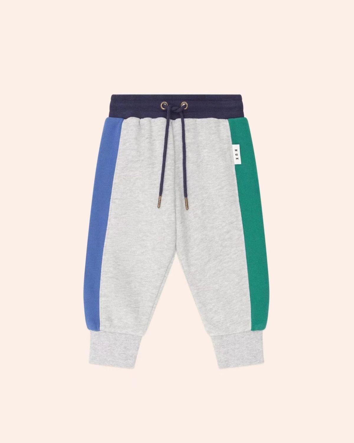 HUXBABY COLOR BLOCK TRACKPANT, Color: GREY MARLE, Size: 3Y