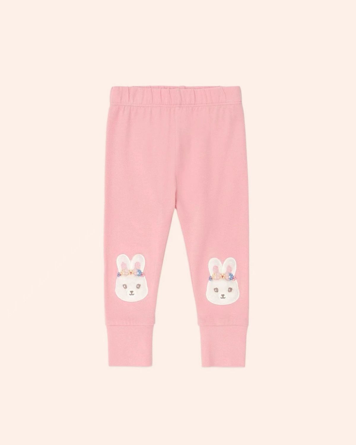 HUXBABY FLOWER FIELD BUNNY LEGGING, Color: DUSTY PINK, Size: 3Y