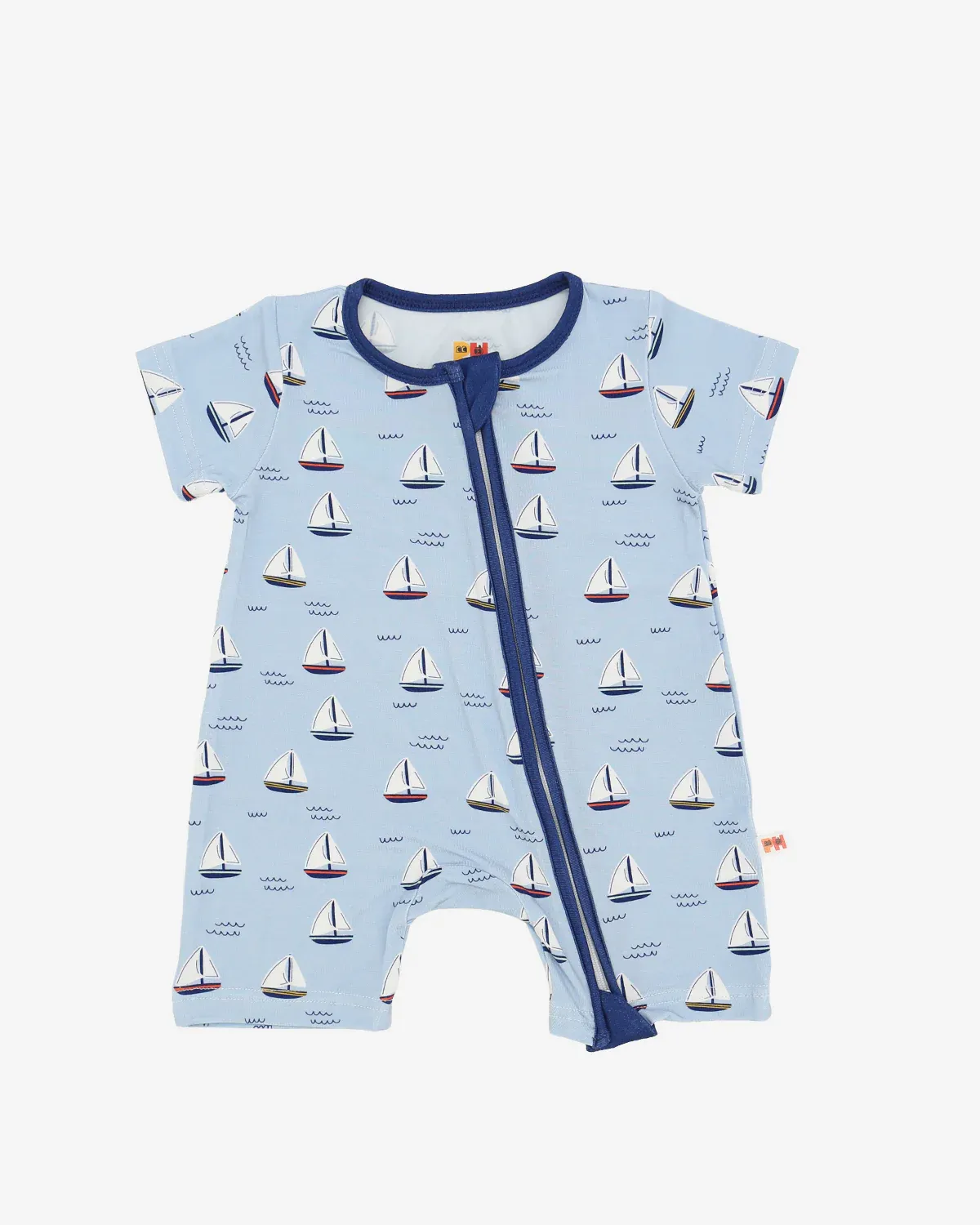 Petite Hailey Bamboo SS Zipper Romper