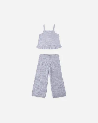 Rylee Cru Mari Knit Set, Color: Periwinkle, Size: 4/5Y