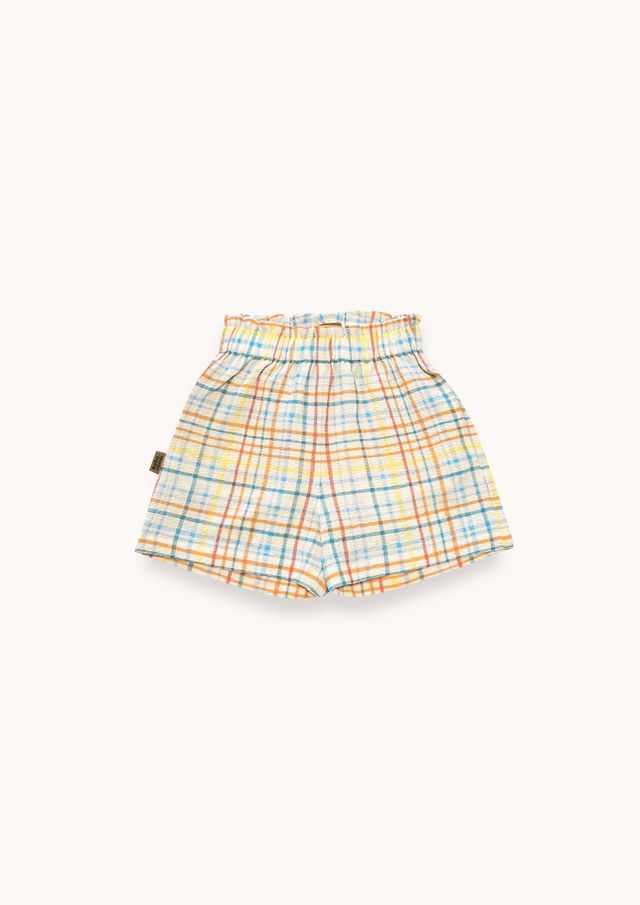 Hebe Concept Shorts with Yellow and Blue Checker