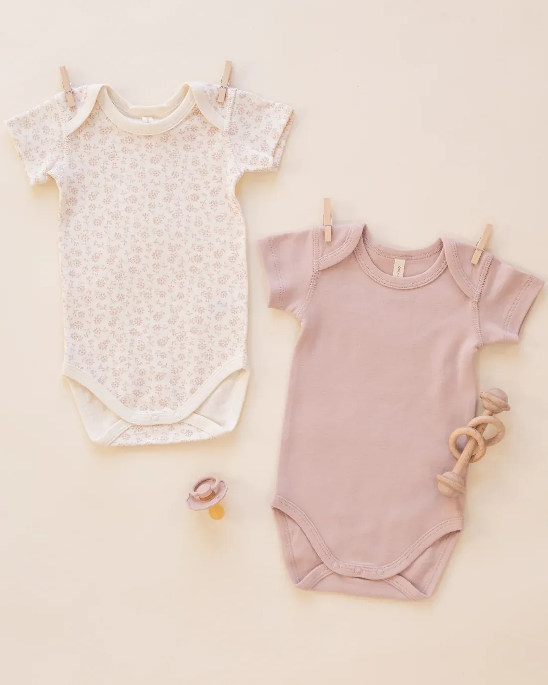 QM Bodysuit Set, Color: Disty, Blush, Size: 6/12m