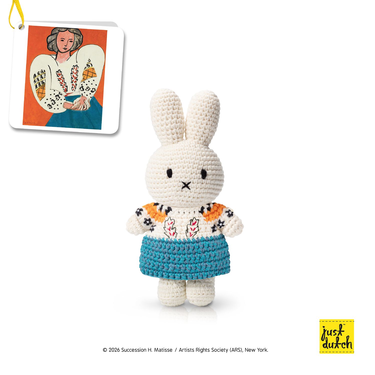 Just Dutch Miffy Her Matisse La Blouse Dress, Color: White, Size: 25CM