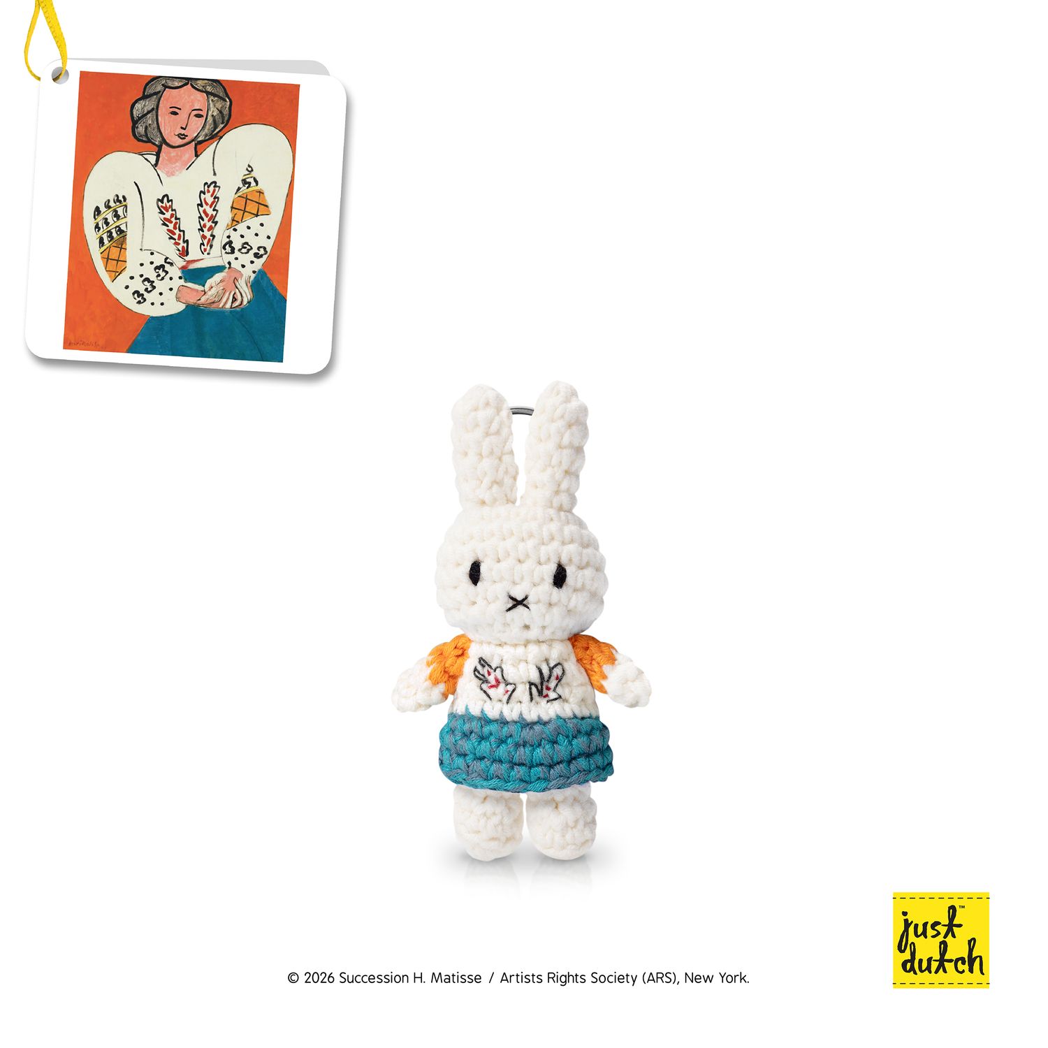 Just Dutch Miffy Keychain, Color: Matisse La Blouse, Size: 10CM