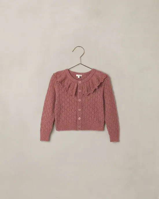 NORALEE RUFFLE CARDIGAN SWEATER, Color: SPICE, Size: 4Y