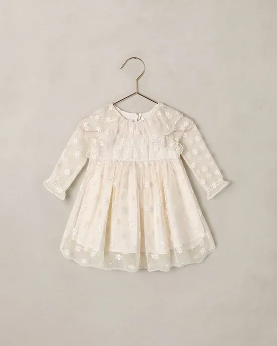 NORALEE CELINE DRESS, Color: EMBROIDERED DAISY, Size: 4Y