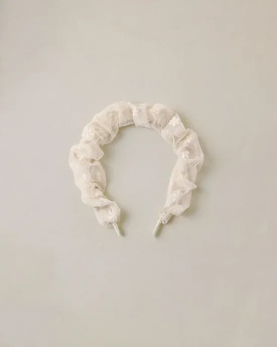 NORALEE GATHERED HEADBAND, Color: EMBROIDERED DAISY, Size: OS