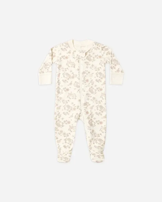 QUINCY MAE ZIP LONG SLEEVE SLEEPER FOOTIE, Color: FLORAL, Size: 6/12M
