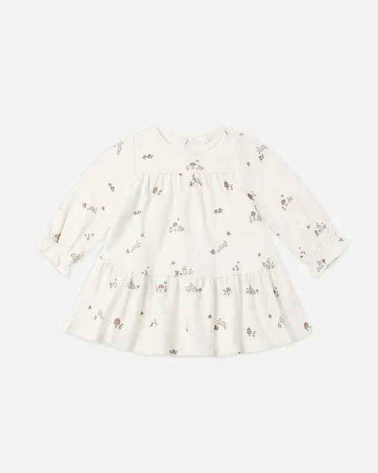 QUINCY MAE TIERED JERSEY DRESS, Color: BUNNIES, Size: 18/24M