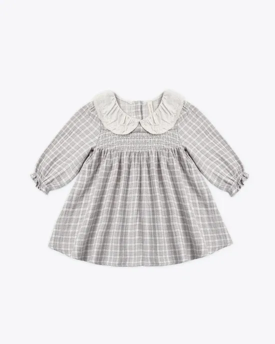 QUINCY MAE CALLIE DRESS BLUE, Color: GINGHAM, Size: 18/24M