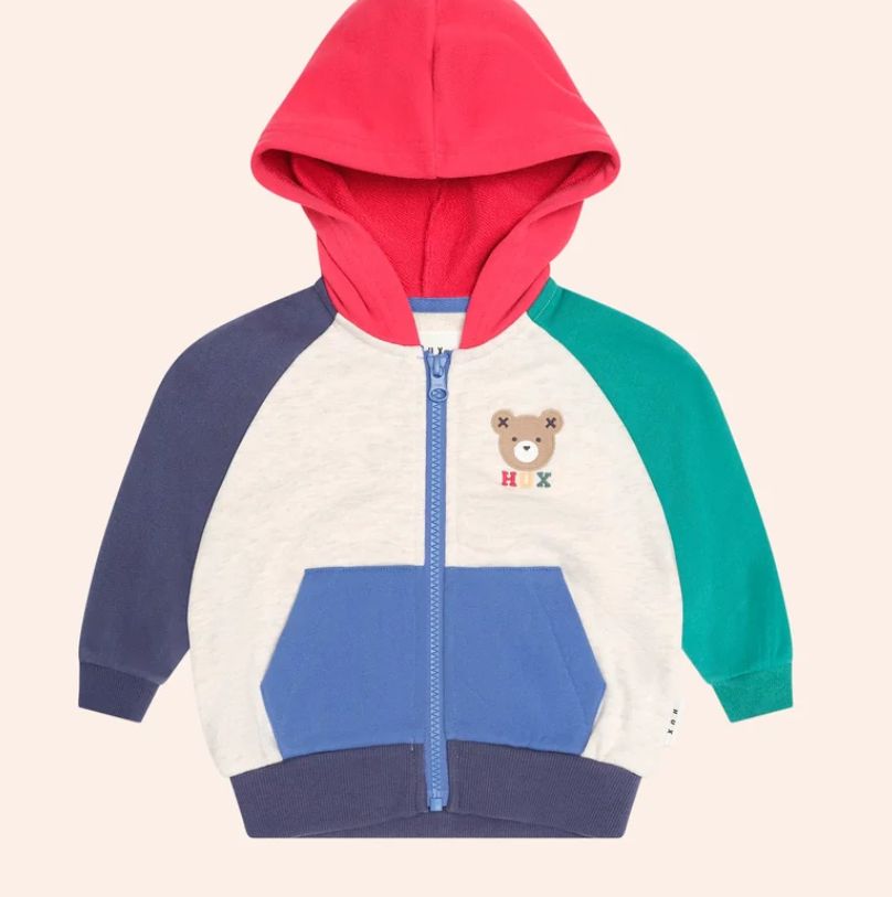 HUXBABY Colour Block Hoodie, Color: Multi, Size: 5Y