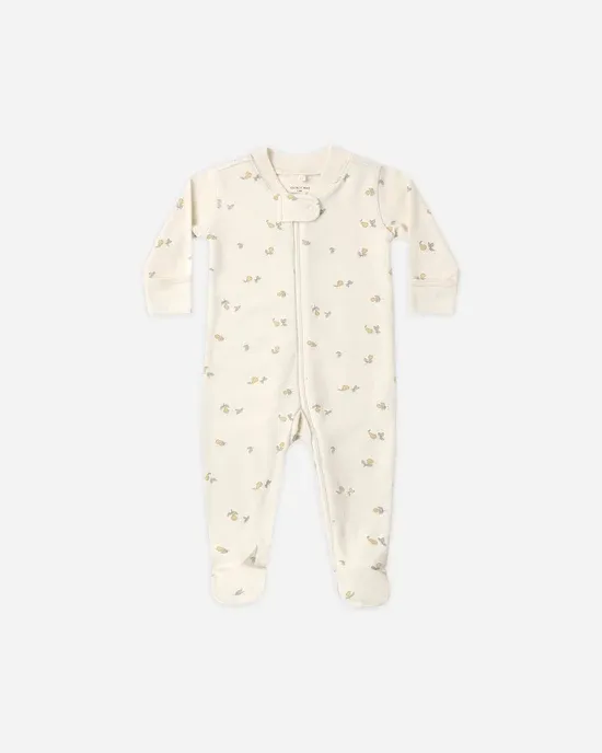 Quincy Mae Long Sleeve Sleeper Footie, Color: Pears, Size: 6/12M