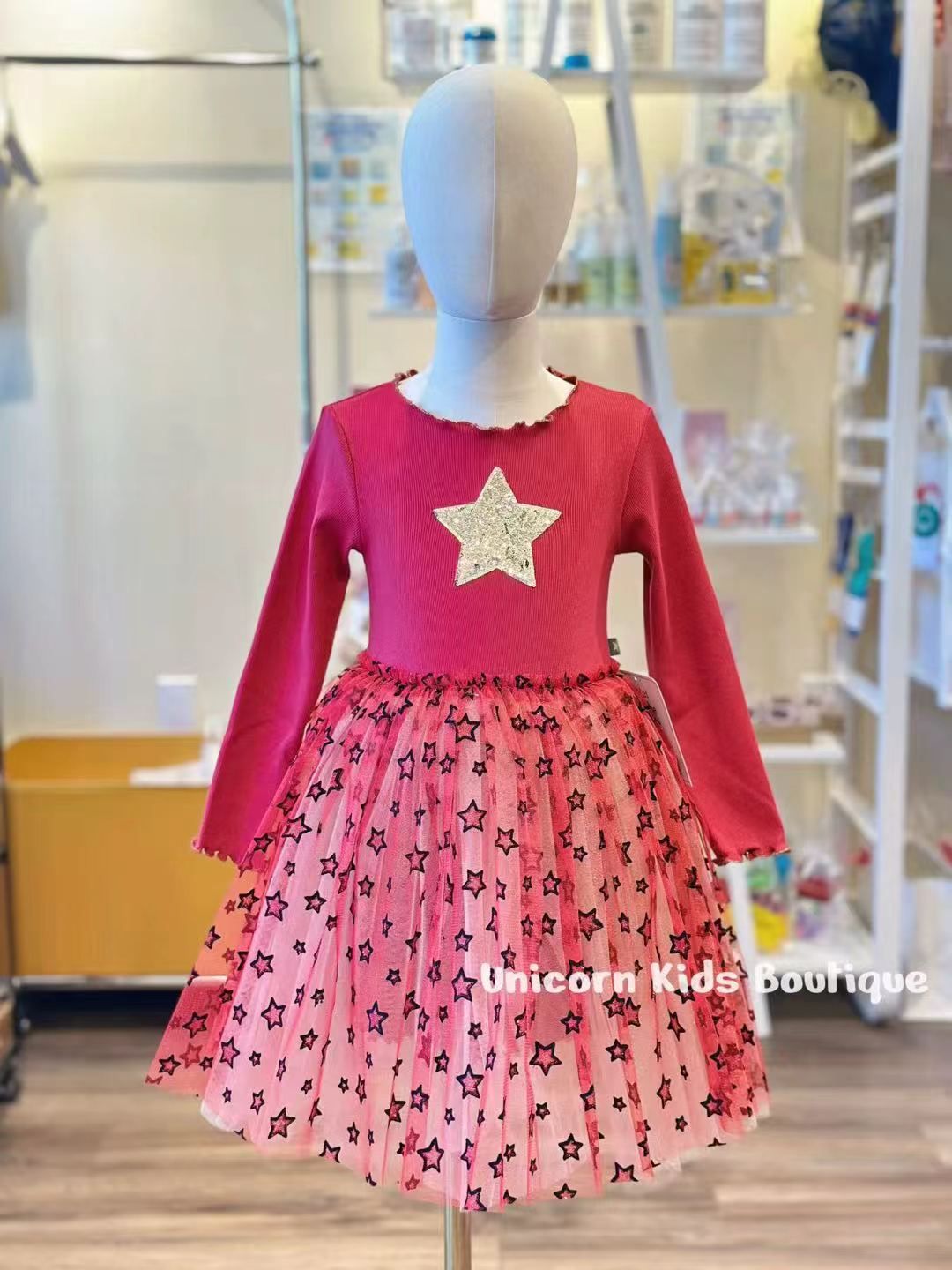 Petite Hailey  Star Tutu Dress, Color: Red, Size: 5Y