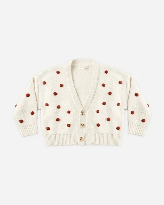 Rylee Cru Cardigan, Color: Ruby Bobble, Size: 4/5Y