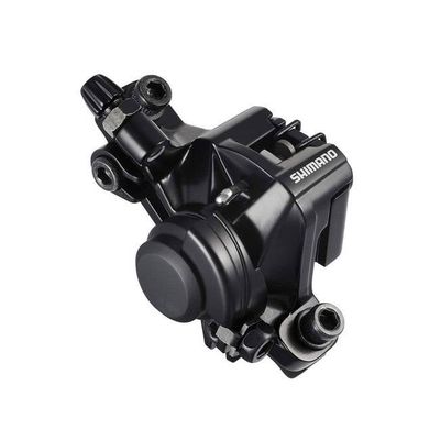 Shimano Cable Type Mechanical Disc Brake Caliper BR-M375-L Front Or Rear w/o Adapter For Post Mount Resin Pad w/o Rotor - Black - Ind. Pack