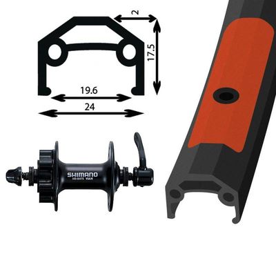 700c Alloy Double Wall Front Wheel/Deore 475 6 Bolt Disc QR