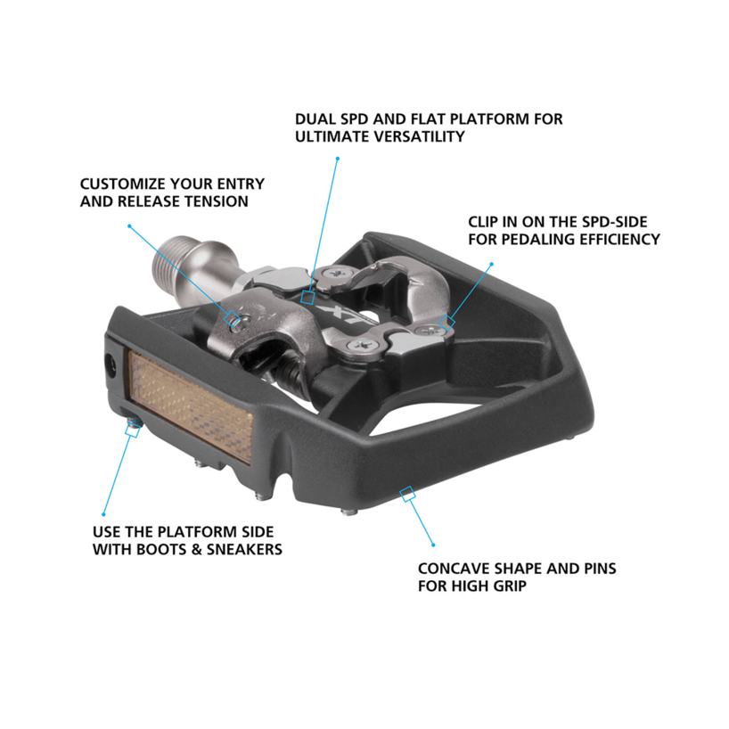 Shimano Pedal PD-T8000 - Deore XT SPD - W/Reflector - W/Cleat (SM-SH56)