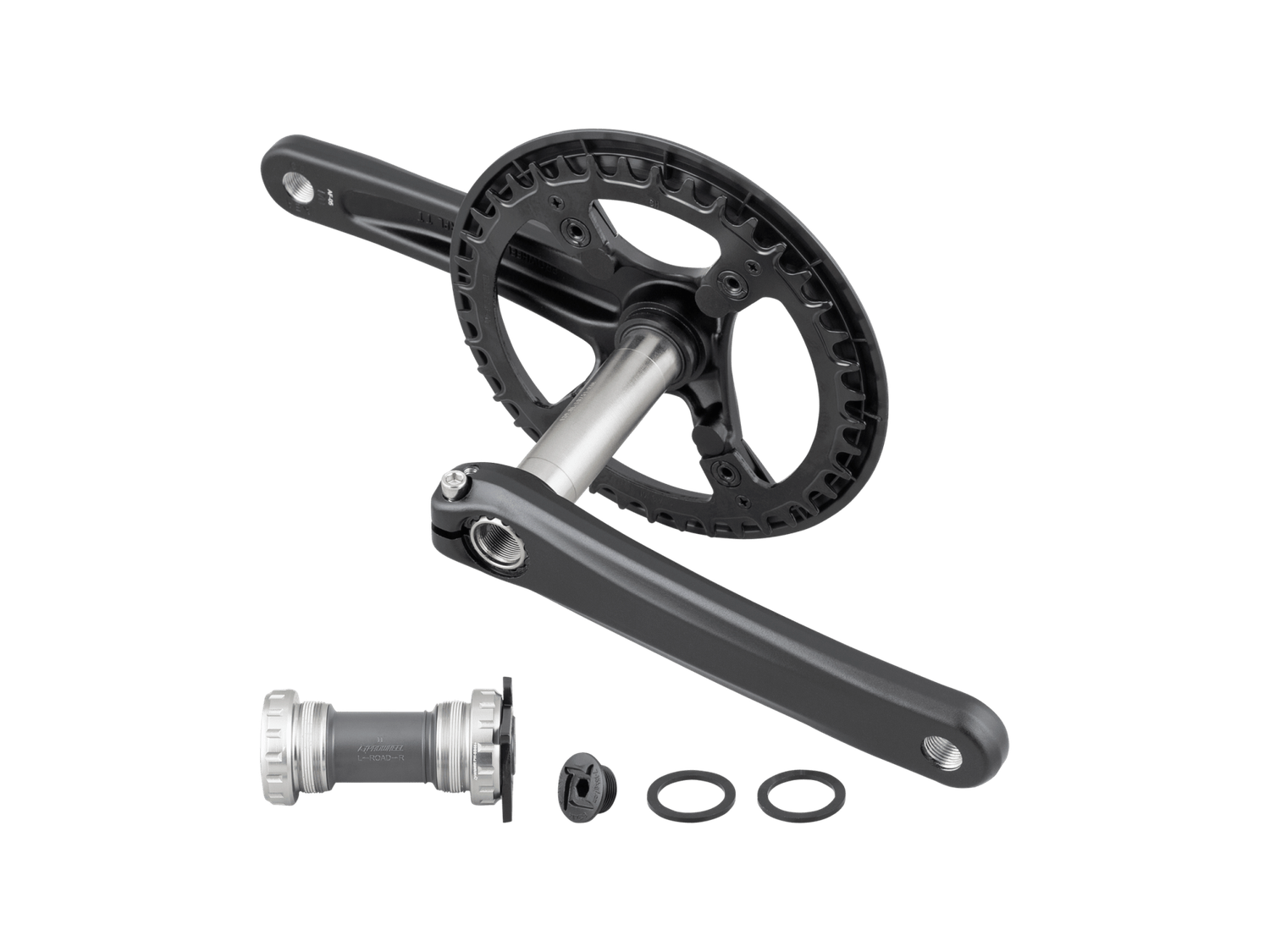 Trek-Diamant 40T Narrow-Wide 10/11 Speed 2-Piece Black Crankset With 68mm Prowheel BB -170mm (Open Pipe Crankshaft)