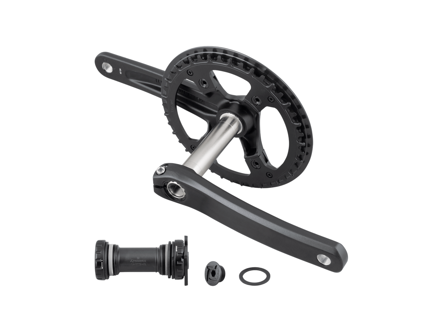 Trek-Diamant 42T Narrow-Wide 10/11 Speed Two Piece Aluminum Black Crankset With 68mm  Prowheel BB - 170mm Crank Arm