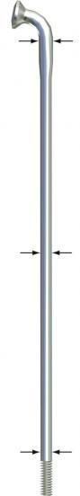 Sapim Strong Spoke, 13/14g, 310mm BLANK, Silver, Butted End For Hub Drive E-Bike