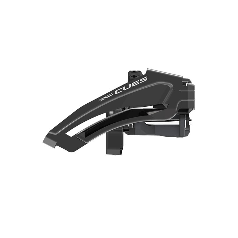 Shimano Cues Front Derailleur FD-U8010-L -2 x 10/11 Speed - Low Clamp/Top-Swing - 34.9mm Band (W/31.8 &amp; 28.6mm Adapter) CS-Angle: 63-68  for Top Gear: 46T, - CL: 48.8mm