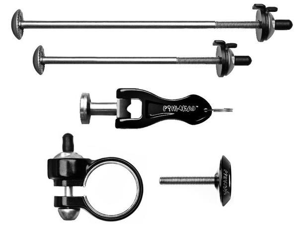 Pinhead 4 Pack Lock Set - QR Wheel Skewer Locks/ Seatpost/Saddle Lock/Headset/Stem Lock