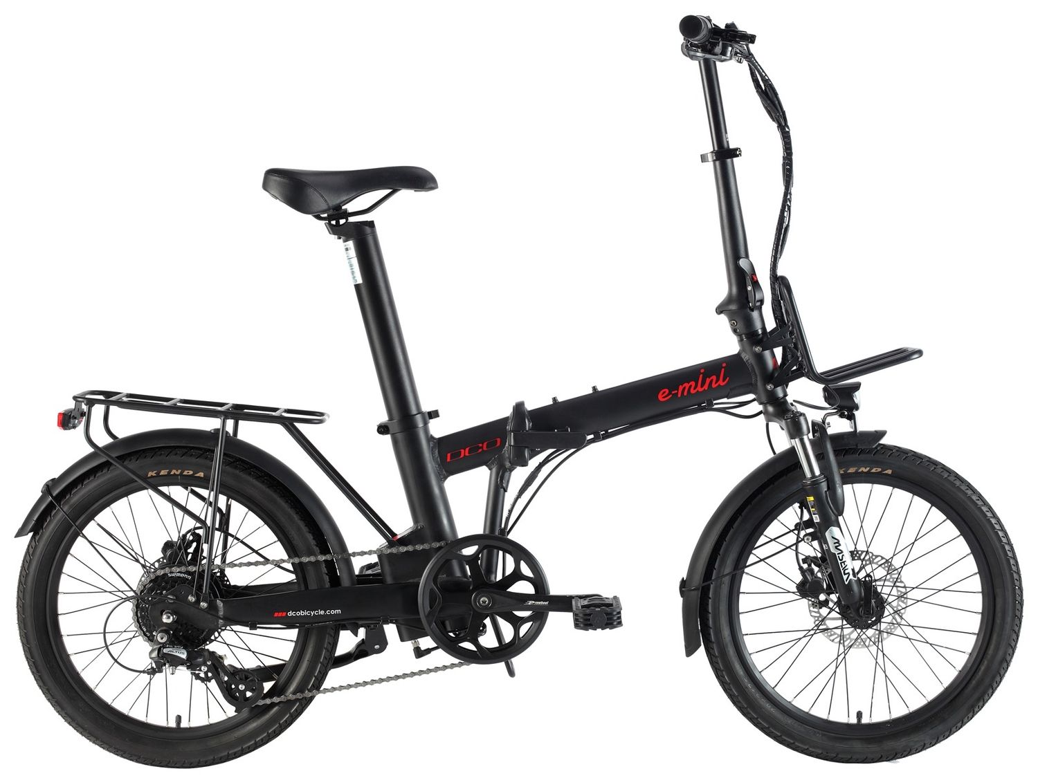 27 DCO e-mini Folding Bike, Color: Matt Black/Red, Size: 20"