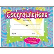 Congratulations/Swirls Colorful Classics Certificates